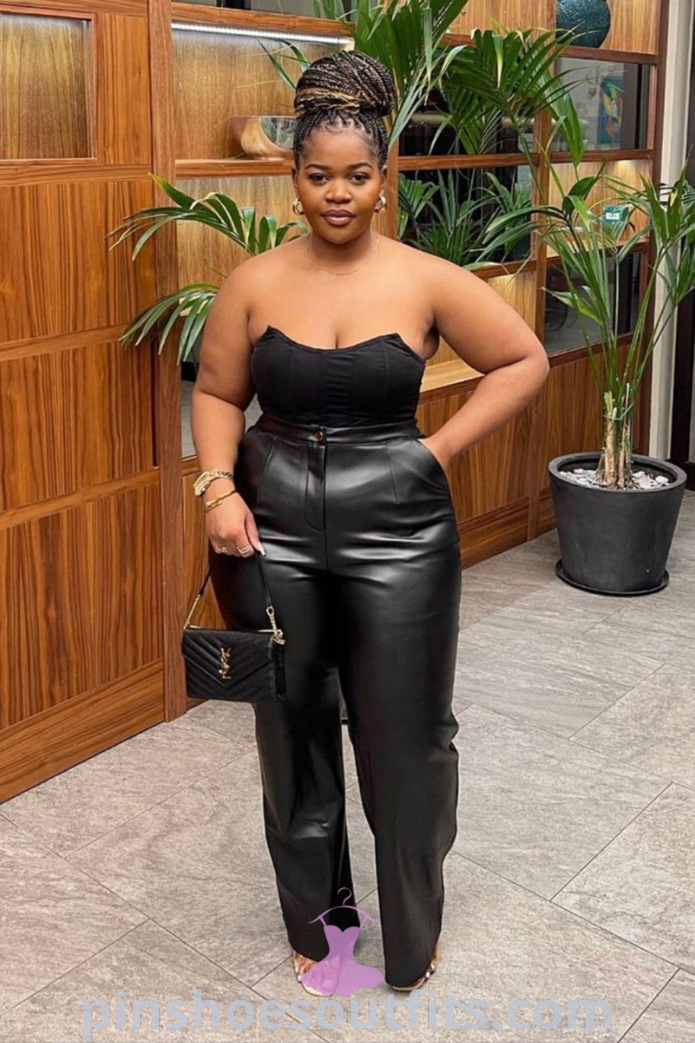 Plus Size Date Night Outfit featuring soft feminine details and black everything for a classy casual look. Ideal for stylish outings, this outfit embodies the essence of comfort and elegance. Discover more inspiring outfit ideas at pinshoesoutfits.com.