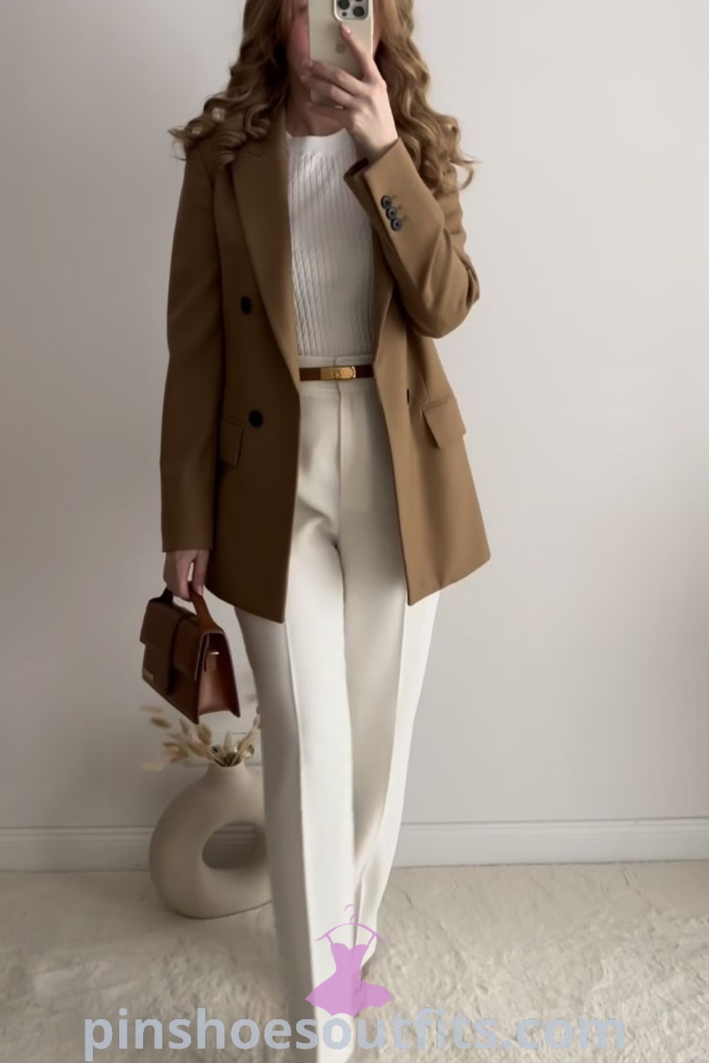 Chic doctor style outfit featuring a classy blazer and formal pants, delivering elegance and professionalism for women. Perfect for work or formal occasions, this look offers inspiring ideas to elevate your wardrobe. Discover more stylish outfit ideas at pinshoesoutfits.com.