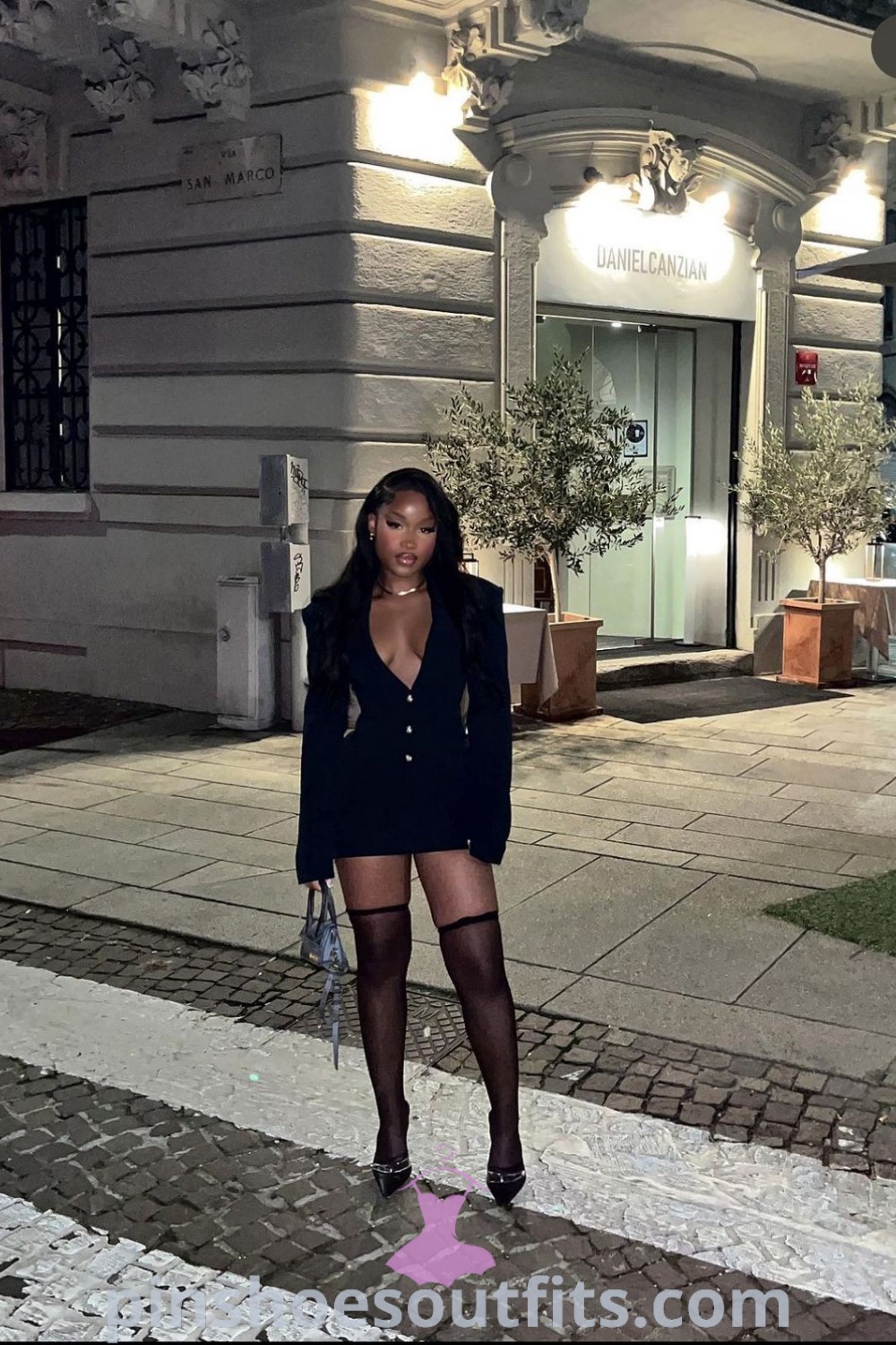 Chic birthday celebration outfit featuring a classy short party dress, styled with curly hair wigs and human hair lace front wigs, perfect for a 30th birthday dinner. Get inspired by this fashionable look and find outfit ideas to look chic and elegant at pinshoesoutfits.com.