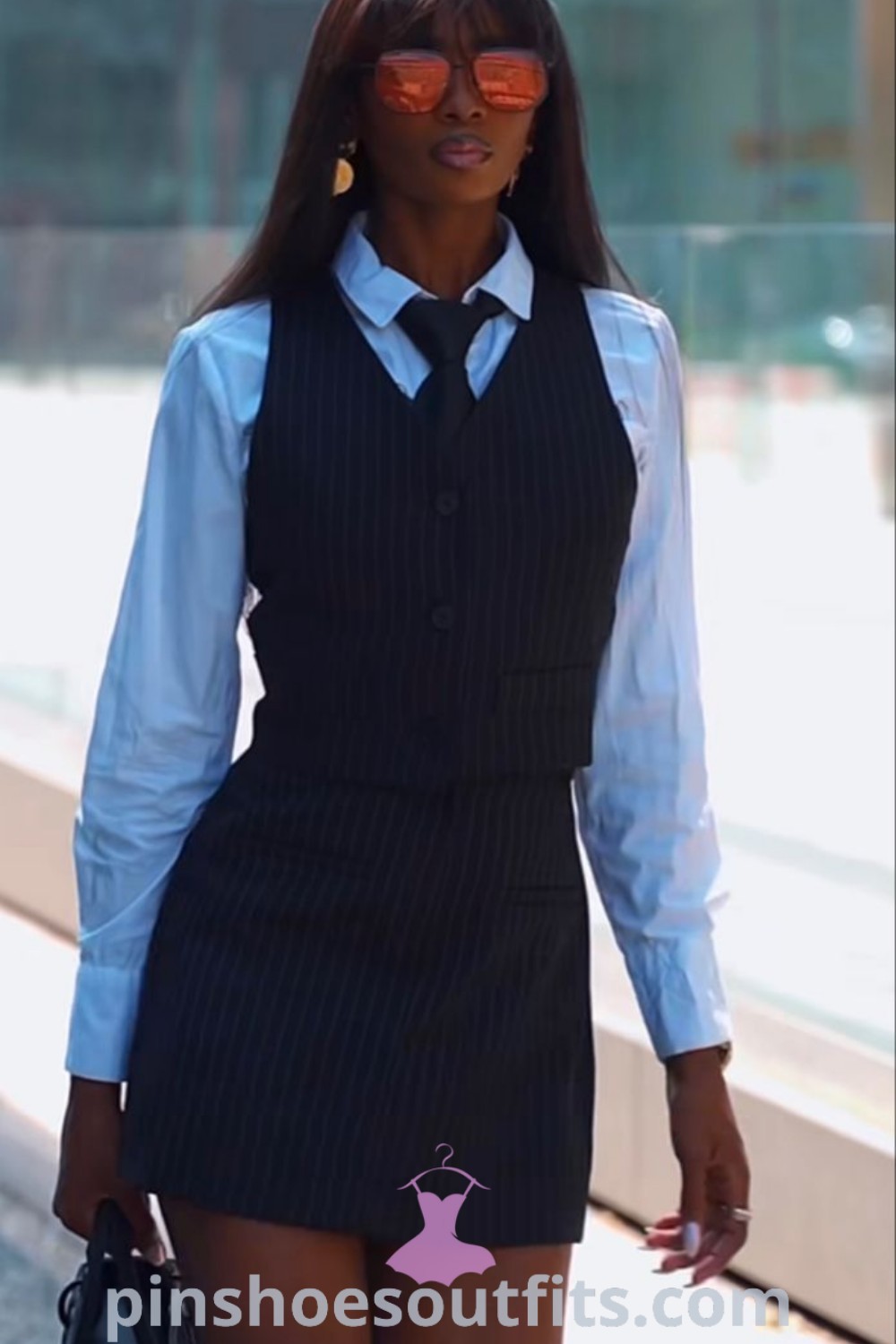 Stylish preppy law school outfit featuring a cute blazer and tailored trousers for women, exemplifying colorful classy outfits and writer fashion aesthetic. Perfect for office or graduation wear, discover chic outfit ideas at pinshoesoutfits.com.