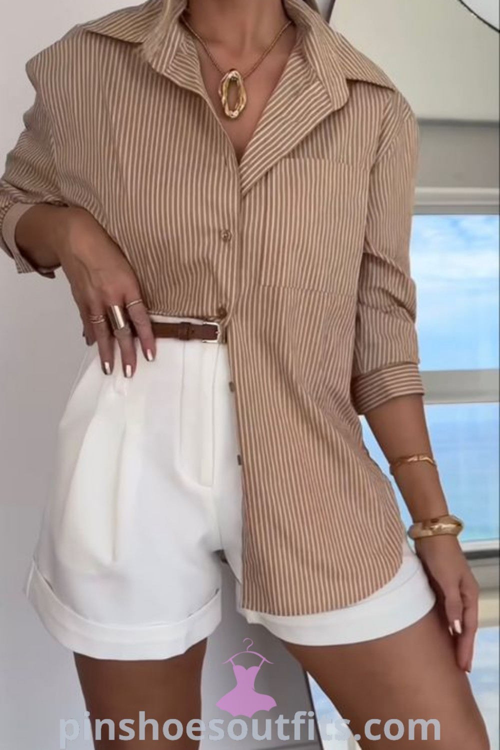 Stylish easy chic summer outfit featuring elegant casual elements and quiet luxury. Inspiring outfit ideas that look expensive and elegant, perfect for warm weather and casual outings. Explore more fashion inspiration at pinshoesoutfits.com