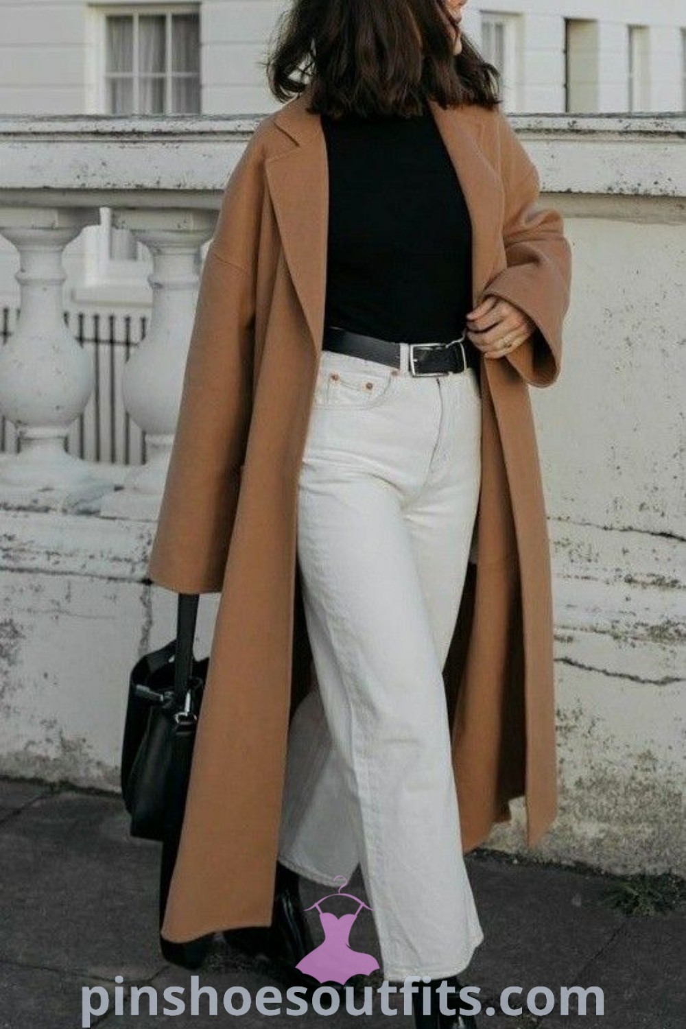 Chic winter work outfits featuring a stylish camel coat and brown coat, perfect for creating warm and elegant looks this season. Discover outfit ideas to inspire your winter fashion at pinshoesoutfits.com.