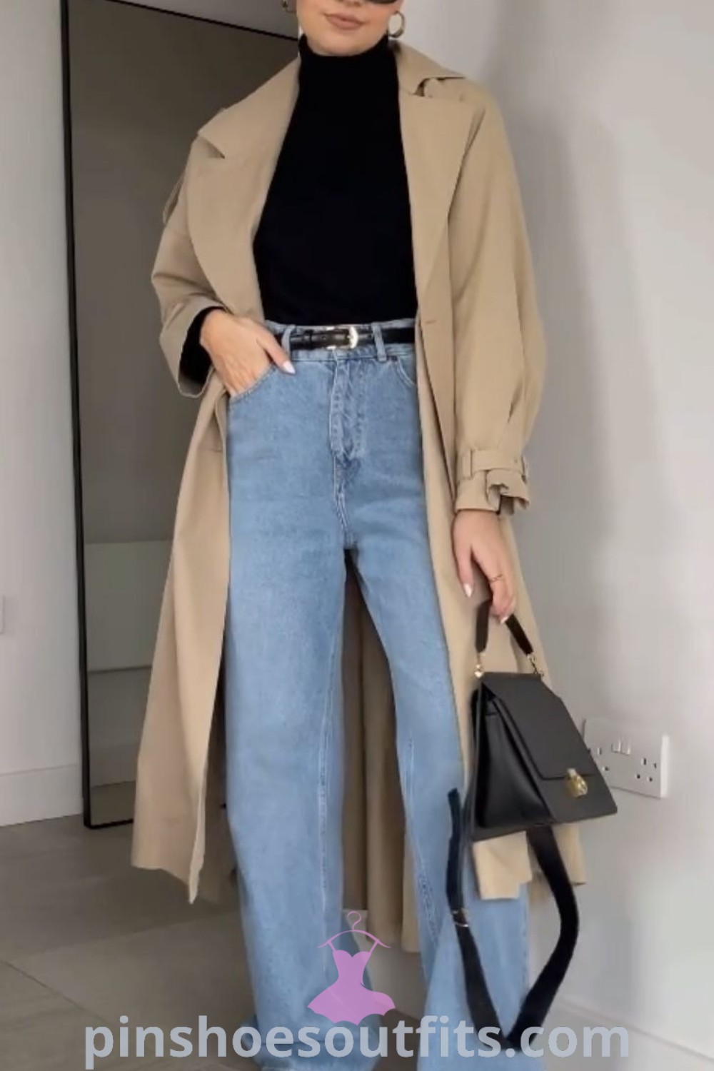 Gabardine outfit showcasing a stylish Ootd trench coat, perfect for winter fashion, combining elegance and warmth. Ideal for every woman