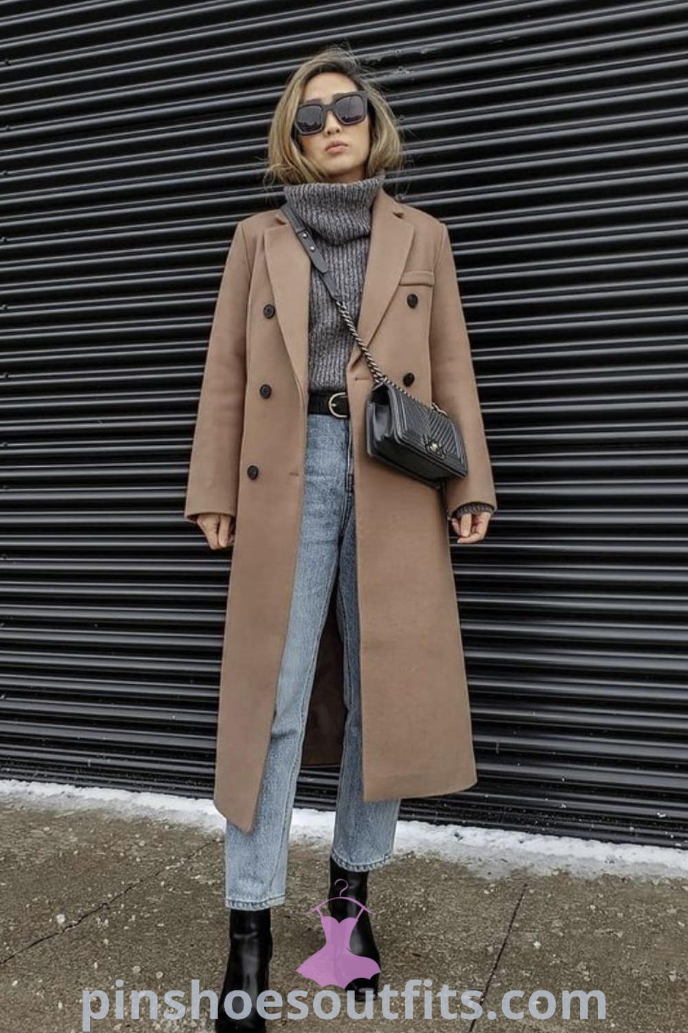 Winter commute outfit featuring Chelsea lug boots, ideal for winter 2023 outfit ideas and everyday fashion. This stylish combination highlights women