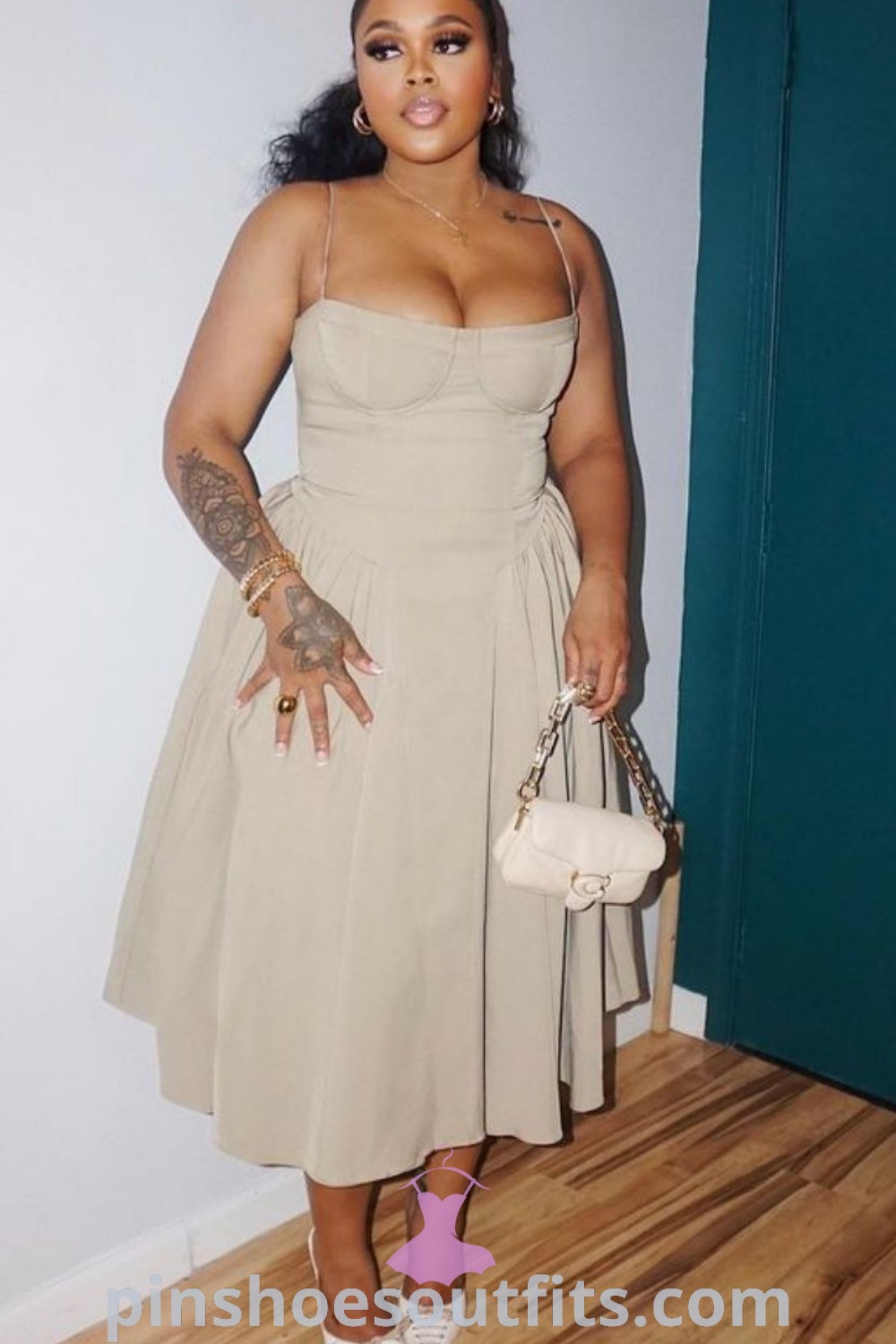 Thick Girlies Outfit featuring stylish plus-size clothing for curvy figures, perfect for a classy birthday dinner. The look embodies Black femininity and the healthy aesthetic, offering fashionable inspiration for midsize women. Discover outfit ideas to inspire your elegant look at pinshoesoutfits.com.