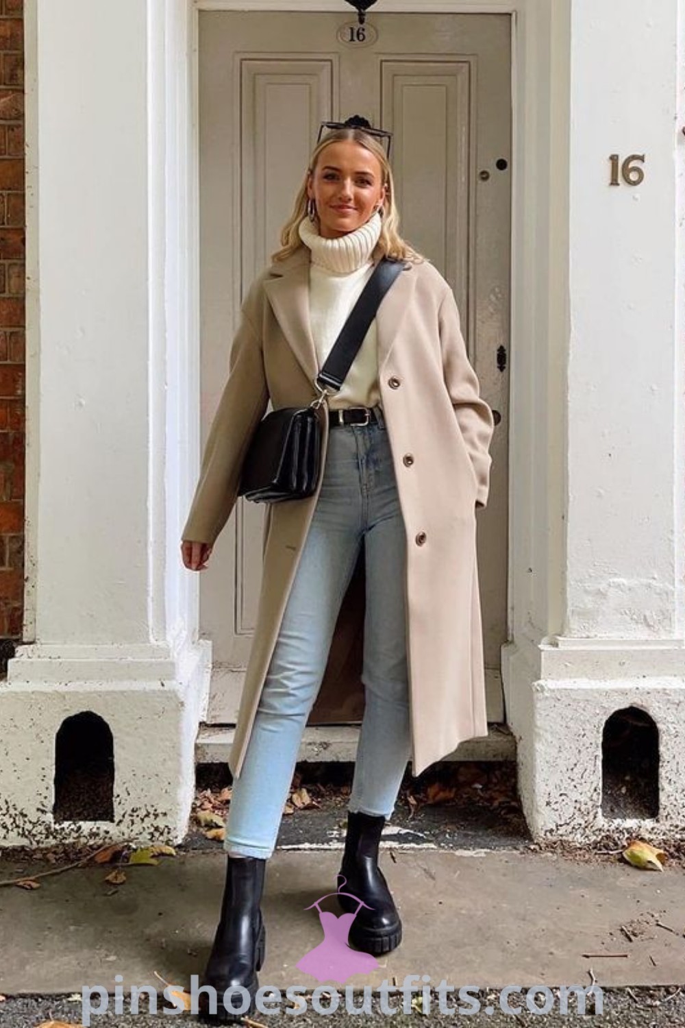 Chic winter outfit inspired by NYC fashion, featuring layers for warmth, casual winery style, and Adidas aesthetics. Perfect for autumn outings, this look embodies fashionable comfort. Discover more outfit ideas at pinshoesoutfits.com