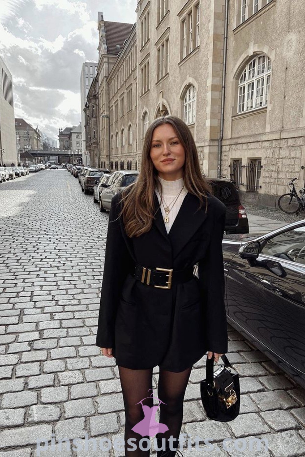 Elegant theatre outfit showcasing timeless style, old money aesthetics, and European influence. Ideal for corporate events or casual outings, this chic ensemble inspires women to look classy and elegant. Discover outfit ideas to try at pinshoesoutfits.com.