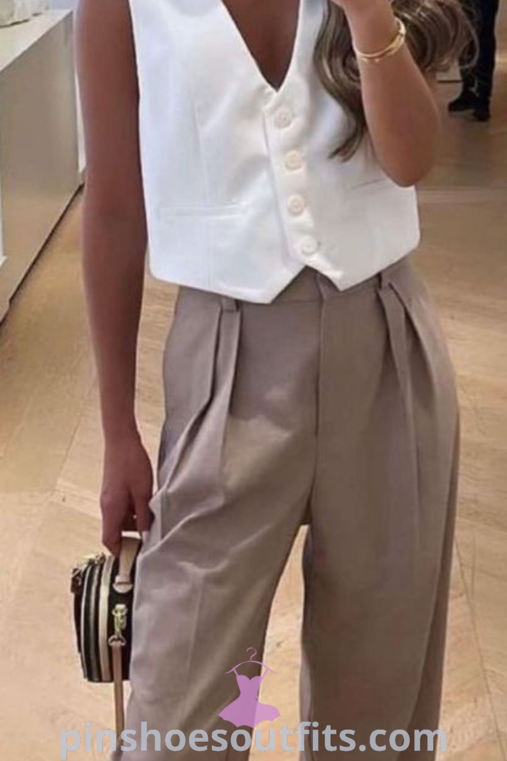Chic summer work outfits featuring brown pants and stylish tops that embody casual elegance and professional flair. Perfect for warm days, these looks provide outfit inspiration from pinshoesoutfits.com, highlighting fashion guide essentials for every woman