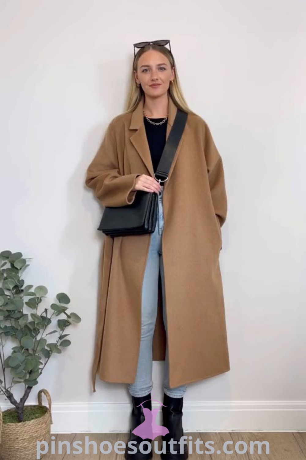 Chic brown coat outfits for women featuring a tan suede coat, trench coat, and camel overcoat options. Perfect combinations for stylish and elegant looks, ideal for winter. Find your perfect outfit ideas at pinshoesoutfits.com.