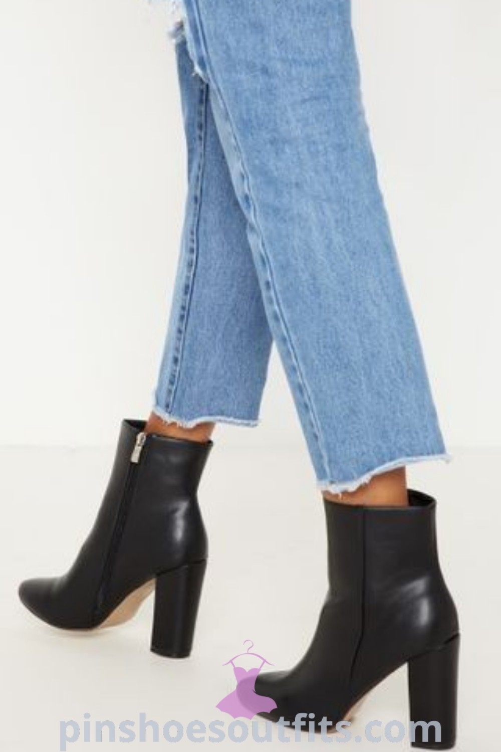 Stylish black leather ankle boots high heels suitable for various outfits including casual looks with jeans or elegant dresses. Discover fashionable and inspiring ideas at pinshoesoutfits.com.