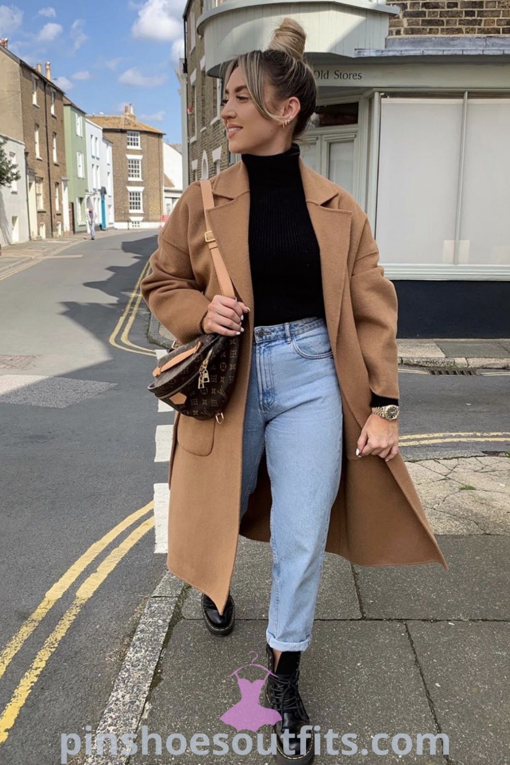 Fall outfits with jeans including stylish Mango jeans paired with a Zara coat for winter fashion. Discover elegant casual outfits perfect for cold weather, Euro trip adventures, and everyday elegance at pinshoesoutfits.com.